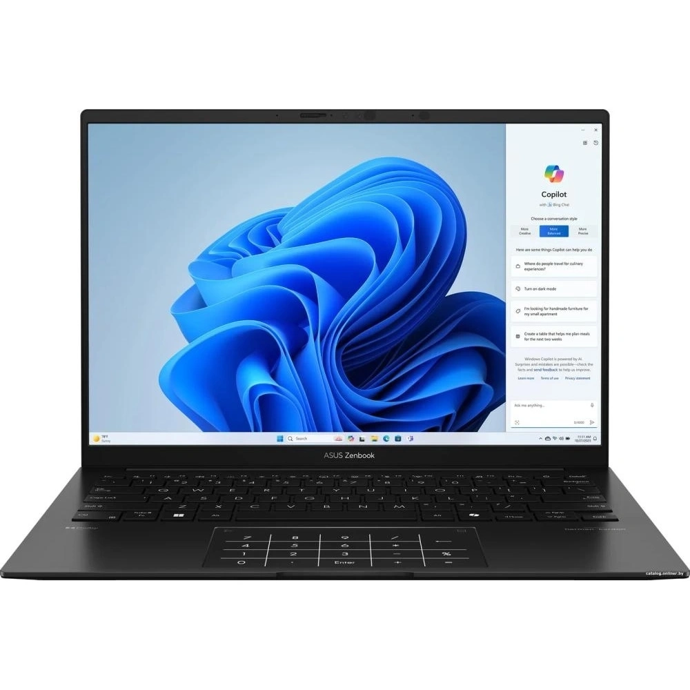 Ноутбук ASUS UM3406G (UM3406GA-QD134) 14"/WUXGA/OLED/600N/Ryzen AI 7 445/16GB/SSD1TB/AMD Radeon/Backlit/DOS/Jade Black (90NB17R1-M006M0)