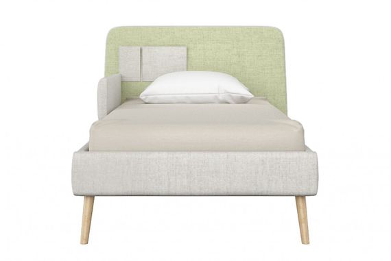 Кровать подростковая Ellipse Soft 90 х 200 см Бежевая/зеленая