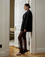 Брюки из тонкого кружева черный