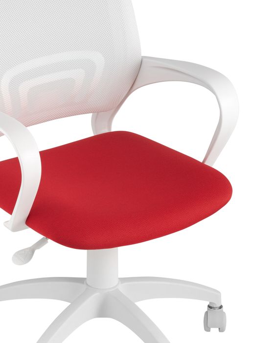 Кресло офисное TopChairs ST-BASIC-W красная ткань крестовина белый пластик Stool Group