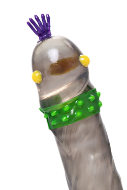 Черный стимулирующий презерватив  Грива мулата  с ароматом яблока - 1 шт.