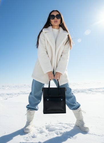 Сумка тоут чёрная из экокожи