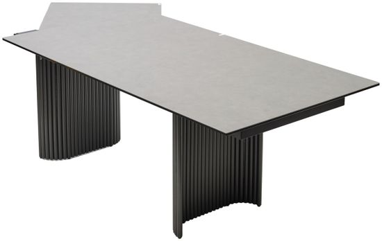 Стол RAGNAR 180 цвет 1699 Серая кожа, керамика / Темно-серый каркас