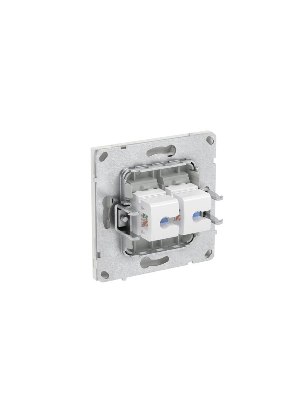 Розетка компьютерная 2-м KANT RJ45 кат.6A без шторки бел. песок DKC 7010674