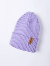 Шапка свечка из смесовой шерсти однослойная "Лаванда"