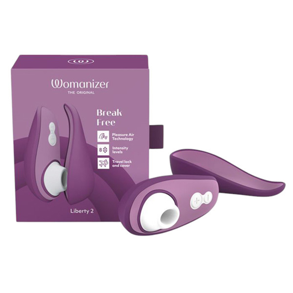 Фиолетовый бесконтактный клиторальный стимулятор 10см Womanizer Liberty 2 Purple WZ112SG5