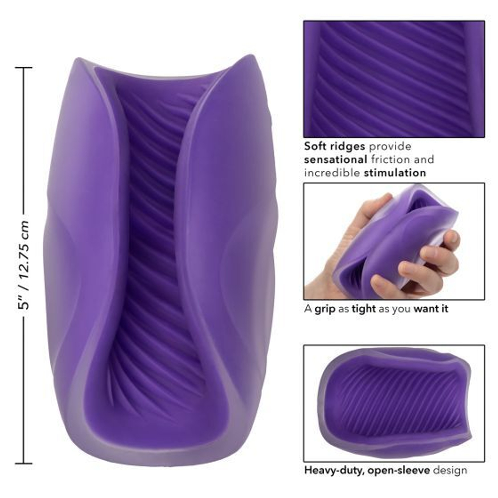Фиолетовый рельефный мастурбатор Spiral Grip