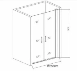 Душевая дверь в нишу Bas Infinity SD-80-G-CH 80*185 без поддона