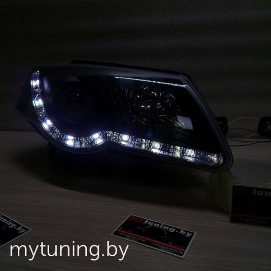 Передние фары tru drl black для VW Passat B6