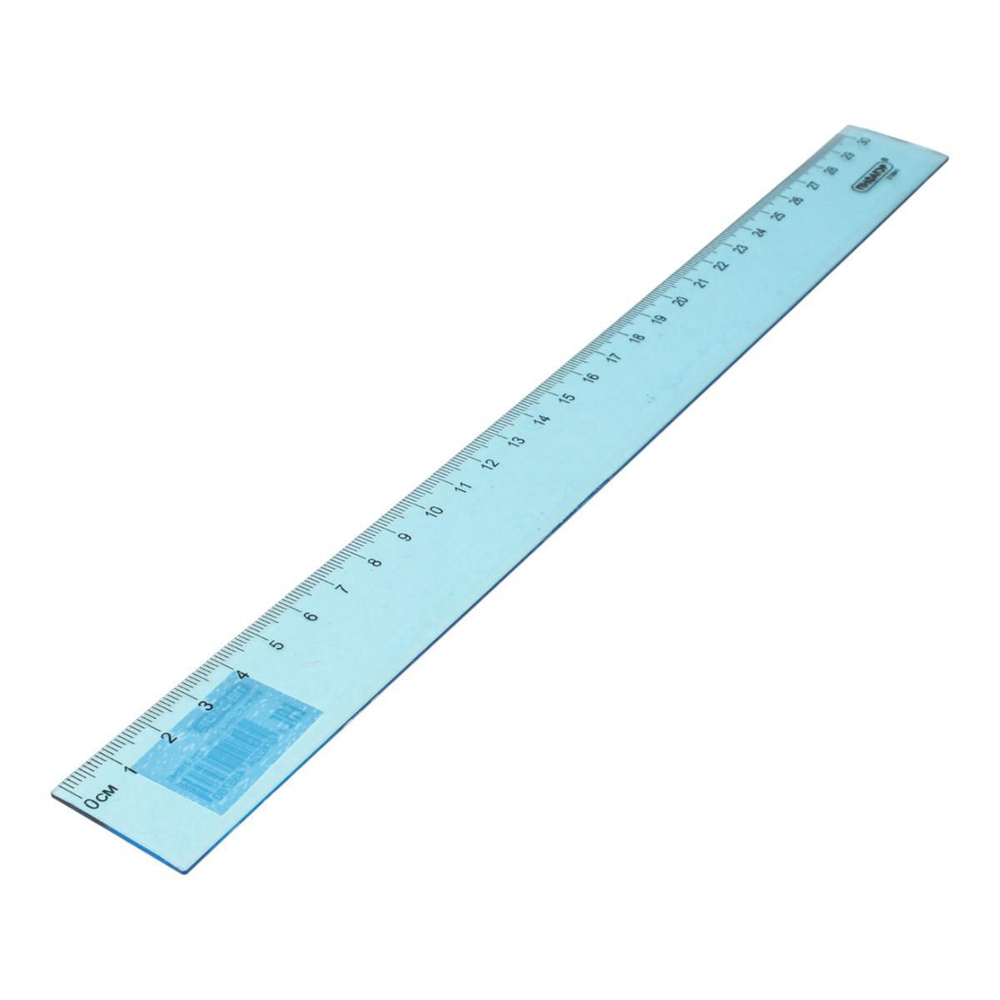 Линейка пластиковая 30 см ПИФАГОР, прозрачная, тонированная, 210841