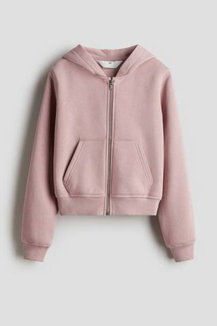 H&M Толстовка с капюшоном и застежкой-молнией, пыльно-розовый