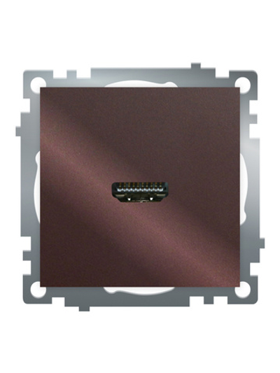 Розетка HDMI 2.1, Type A (механизм), STEKKER GLS00-7118-04, серия Катрин, шоколад 50064