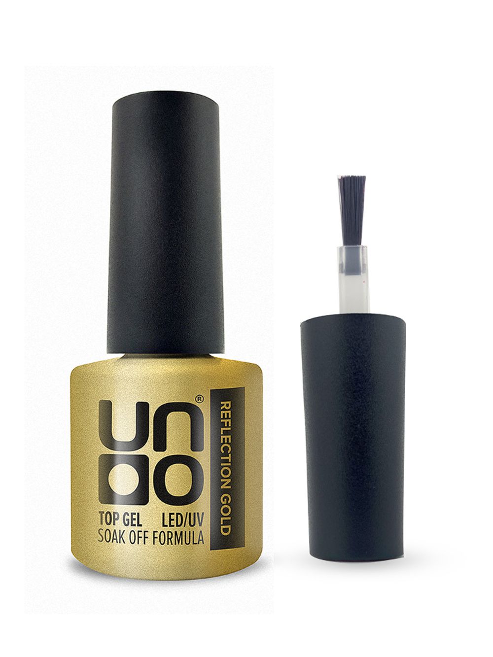 Uno Reflection Top Gold - Топ светоотражающий для гель-лака без липкого слоя, золто, 8