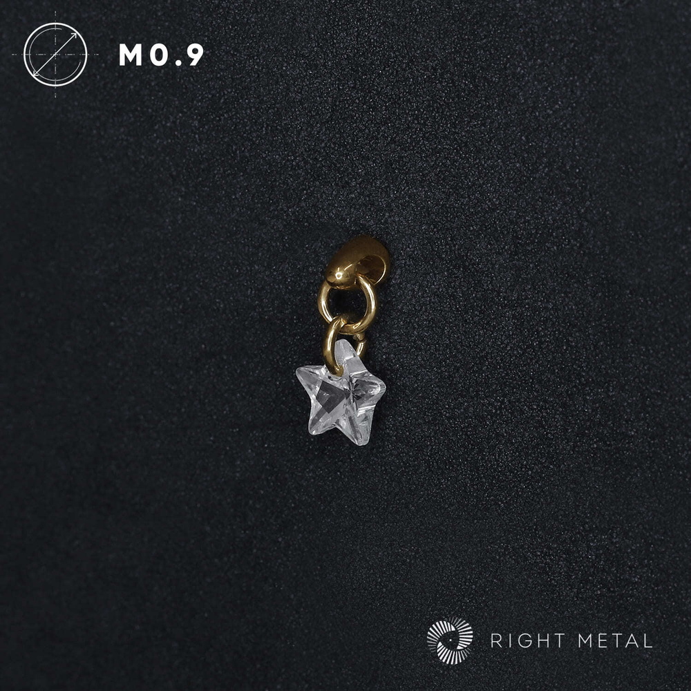 Pendant Star Crystal PVD Yellow