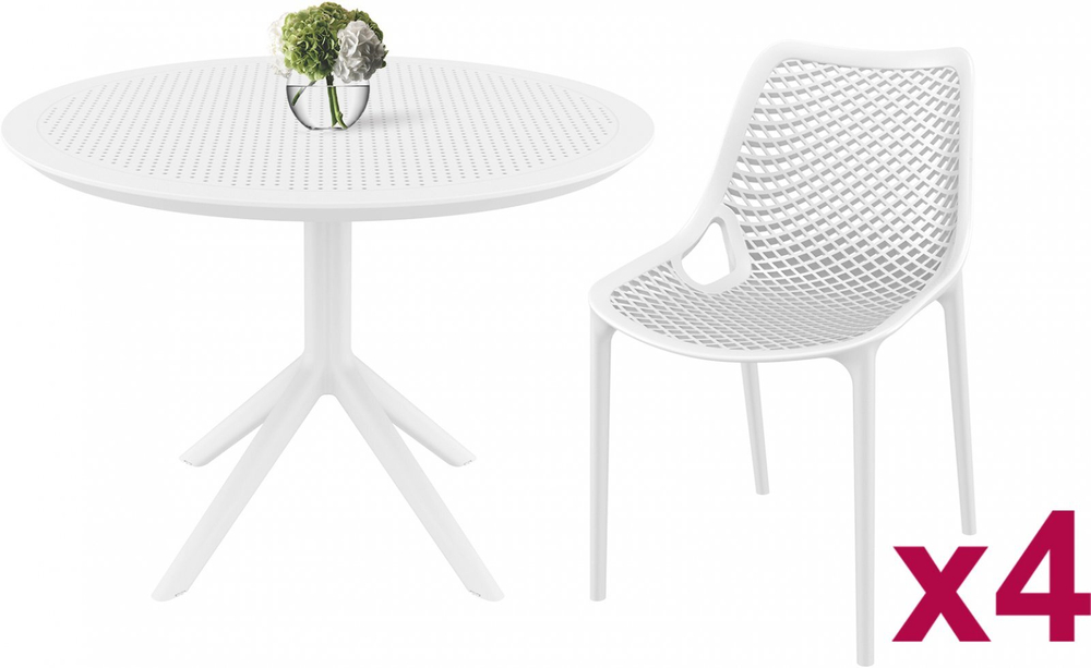 Комплект пластиковой мебели Siesta Contract Sky Ø105 Air, белый