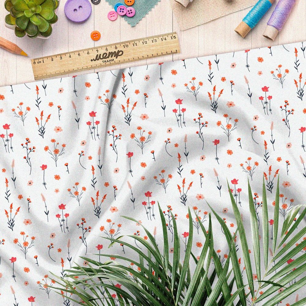 Ткань барби нежные полевые цветочки