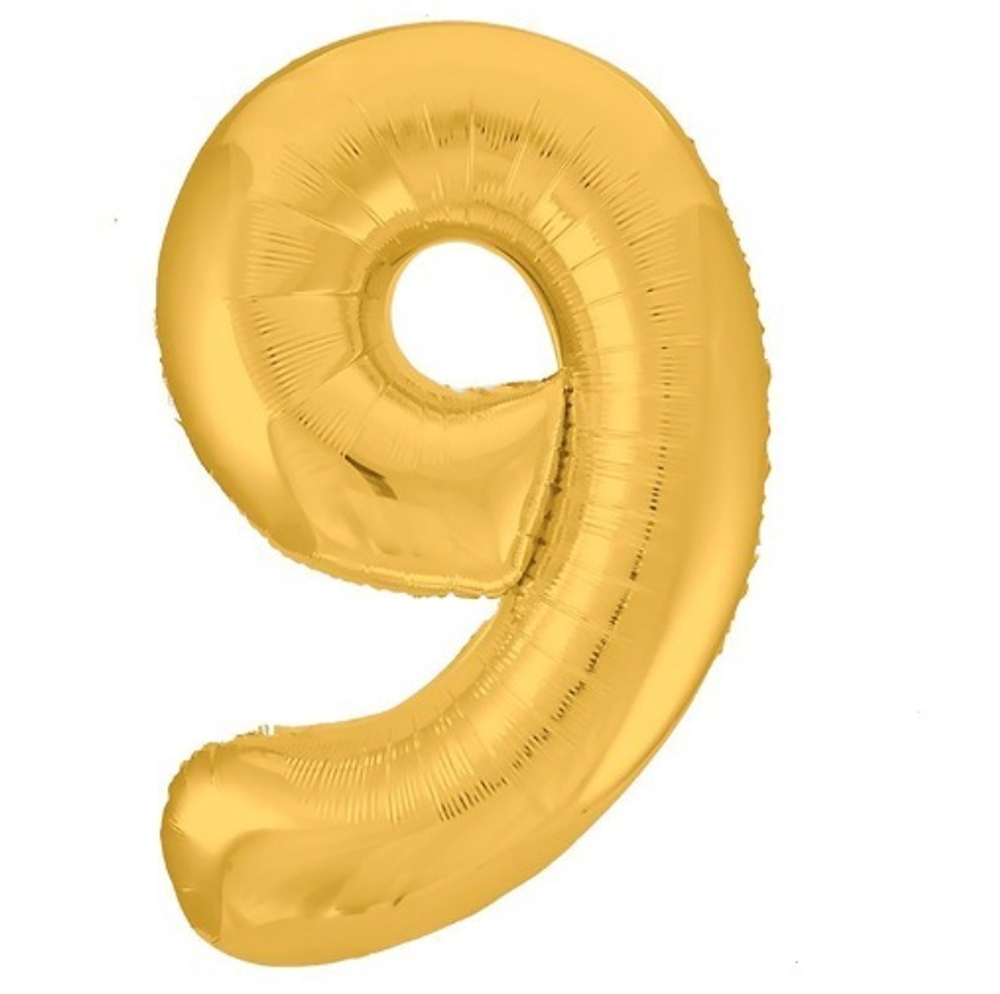 Фольгированная цифра, цвет Золото 102 см