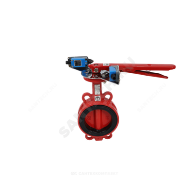 Затвор дисковый поворотный чугун FBV-A Ду 200 Ру10/16 межфл EURO с рукояткой диск чугун манжета EPDM с концевыми выключателями для систем пожаротушения Benarmo