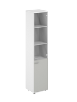 Шкаф узкий высокий со стеклом SG.802.WH.SH.GL СИГМА (SIGMA)