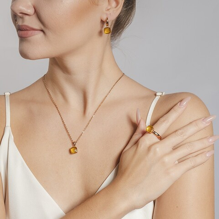 Серьги Qudo Firenze light topaz 300329 BR/RG