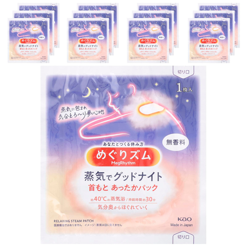 Megrhythm, Kao, согревающие прокладки для шеи, без отдушек, 12 шт.