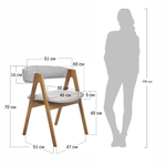 Стул Alan латте букле с ножками цвета орех