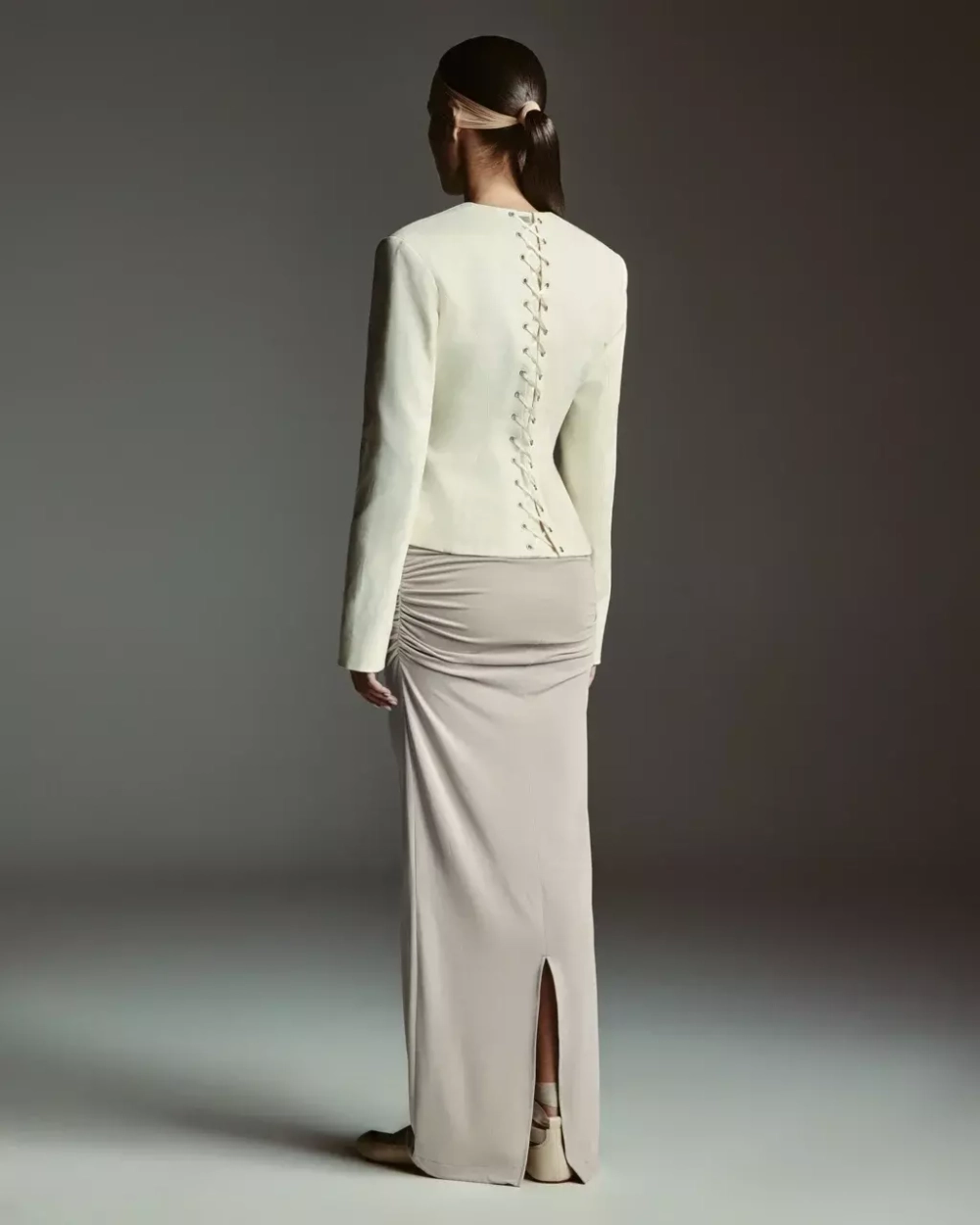 Юбка серая макси