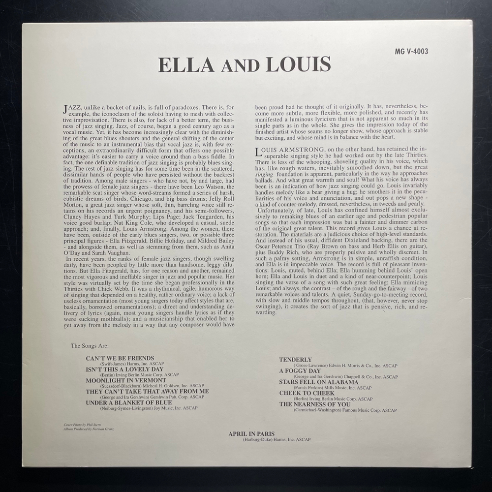 Ella Fitzgerald, Louis Armstrong ‎– Ella And Louis (США)