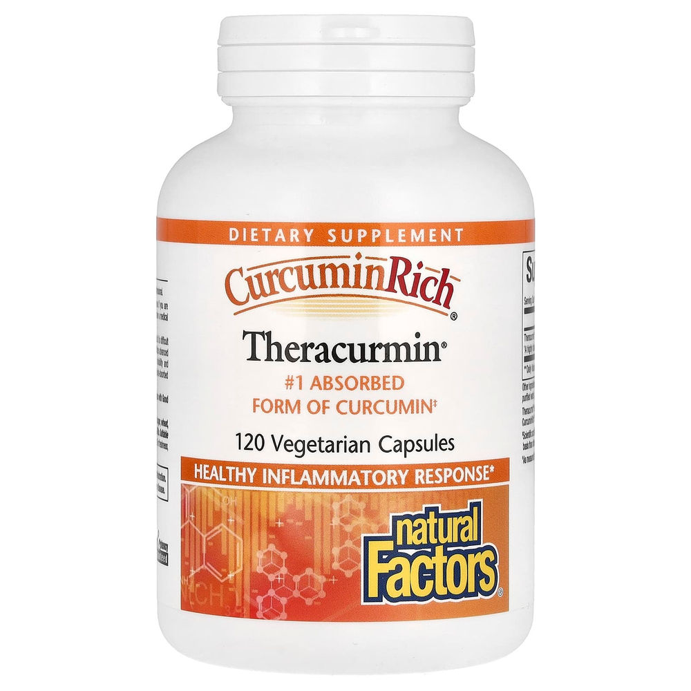 Natural Factors, CurcuminRich, Theracurmin, куркумин, 30 мг, 120 вегетарианских капсул