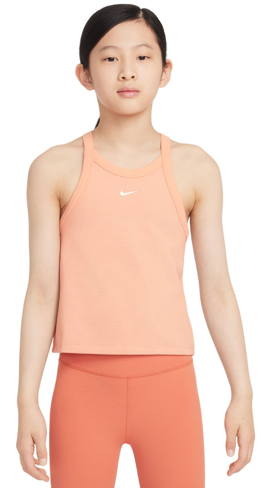 Футболка для девочки Nike Girls High-Neck Tank - apricot agate/white