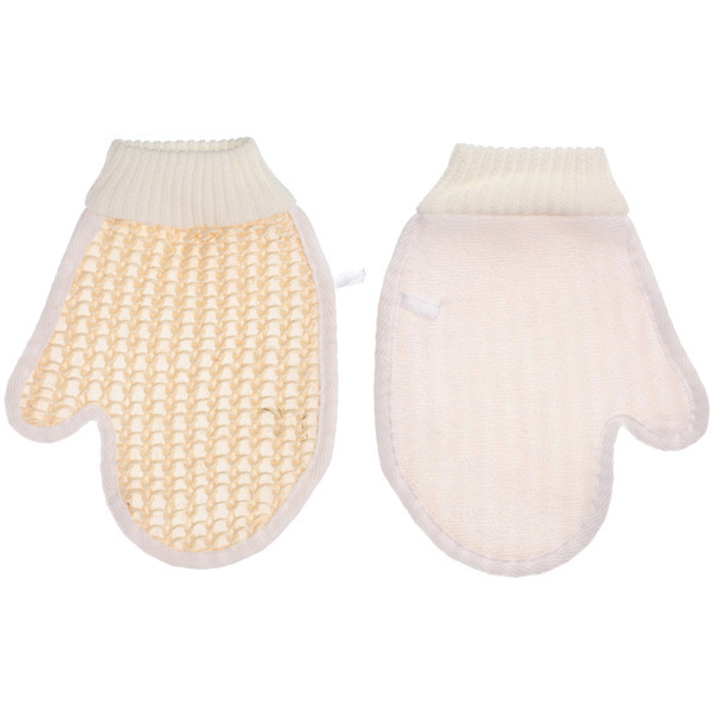 Мочалка - варежка массажная «SANTA MONIKA - PANTERA», цвет белый, 20*15см (ZIP пакет)