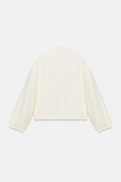 ZARA КУРТКА ИЗ ЛЬНА С ЗАСТЕЖКАМИ-ТОГГЛ, ЭКРЮ