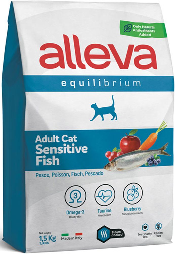 ALLEVA EQUILIBRIUM CAT д/к Adult Sensitive Fish / взр с рыбой 1,5 кг