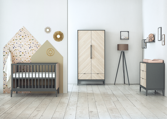 Кроватка Fjord спальное место 60*120 см  (темно-серый)