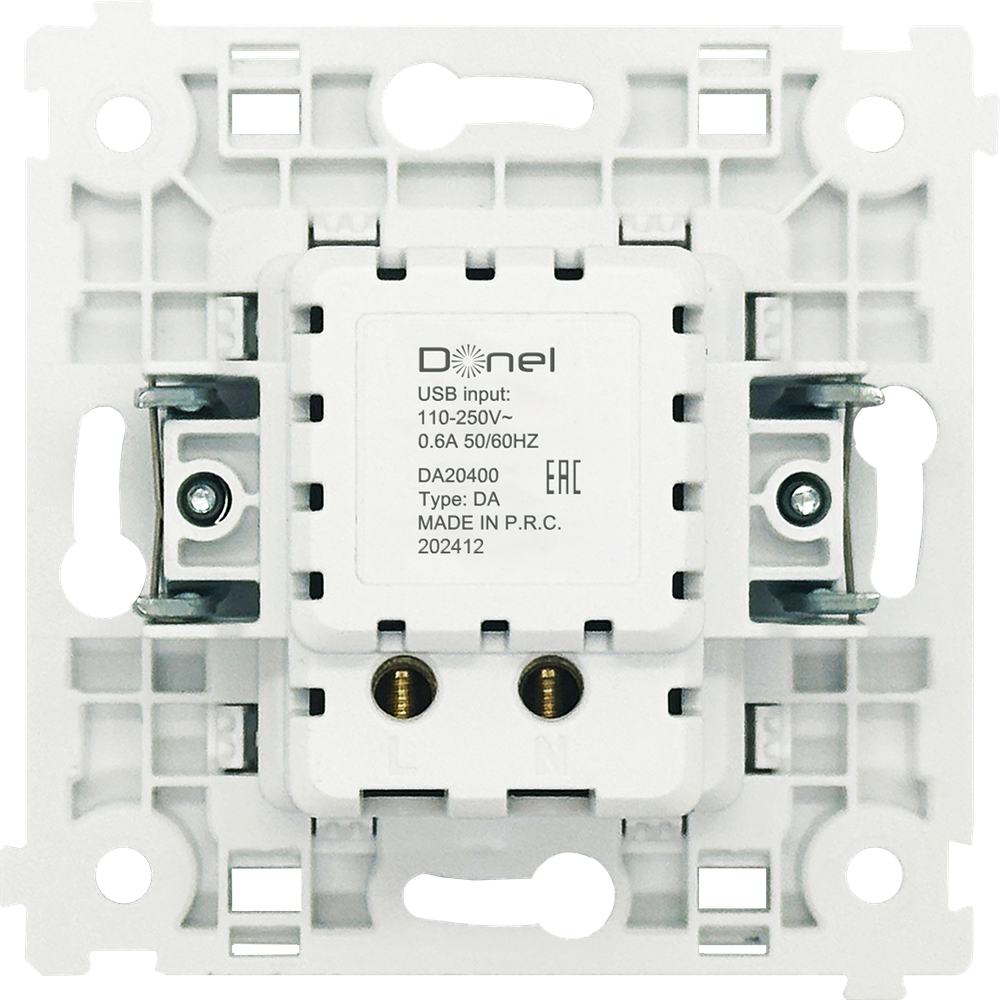 USB зарядное устройство DC 5-12V,  1.67-3A,  макс.20W,  типа A+С,  серия DA