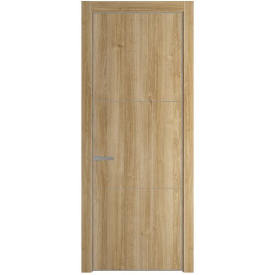 Межкомнатная дверь Profil Doors 13NA дуб карамель глухая профиль серебро