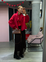 Тренч на молнии красный