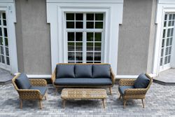 "Прованс" лаунж-зона плетеная из искусственного ротанга, цвет соломенный