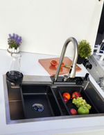 Многофункциональная кухонная мойка из нержавеющей стали BZ9953QH цвета Графит