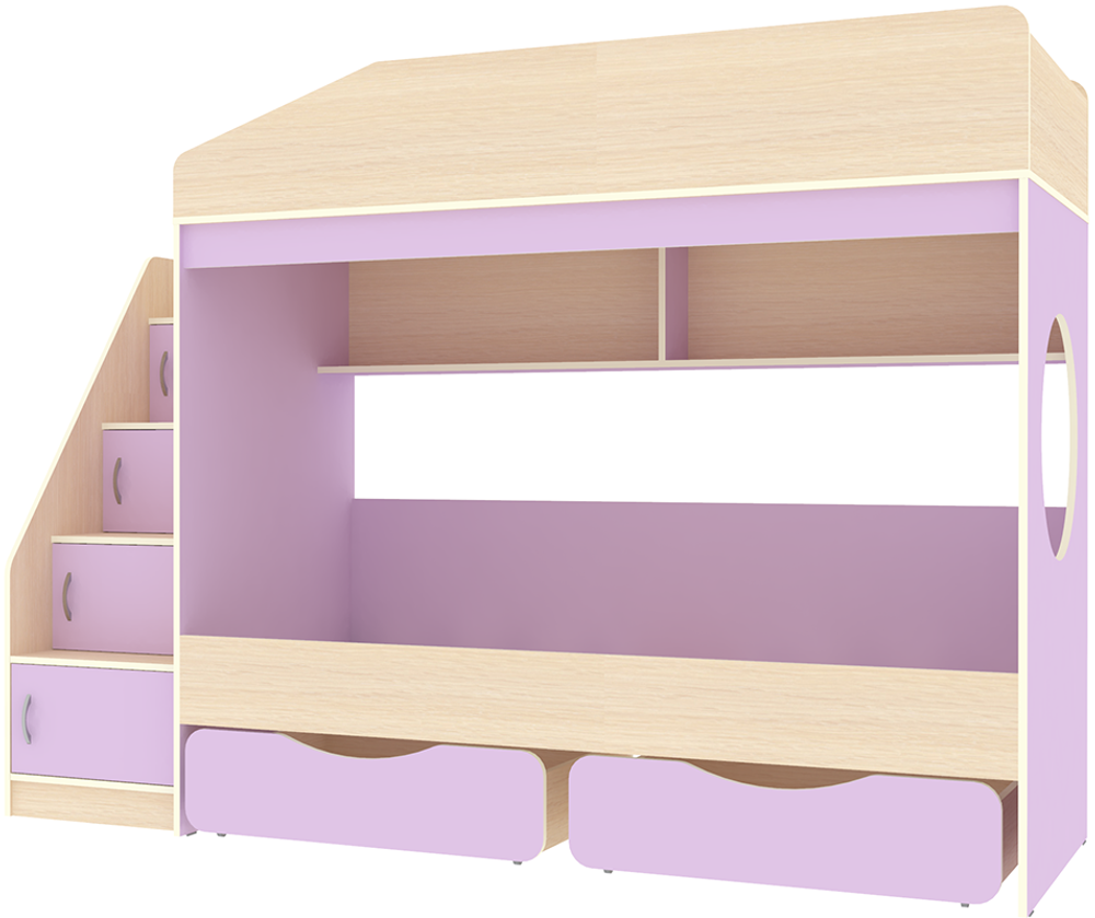 Двухъярусная кровать КарИВи Легенда 10.3  Дуб Молочный Ирис