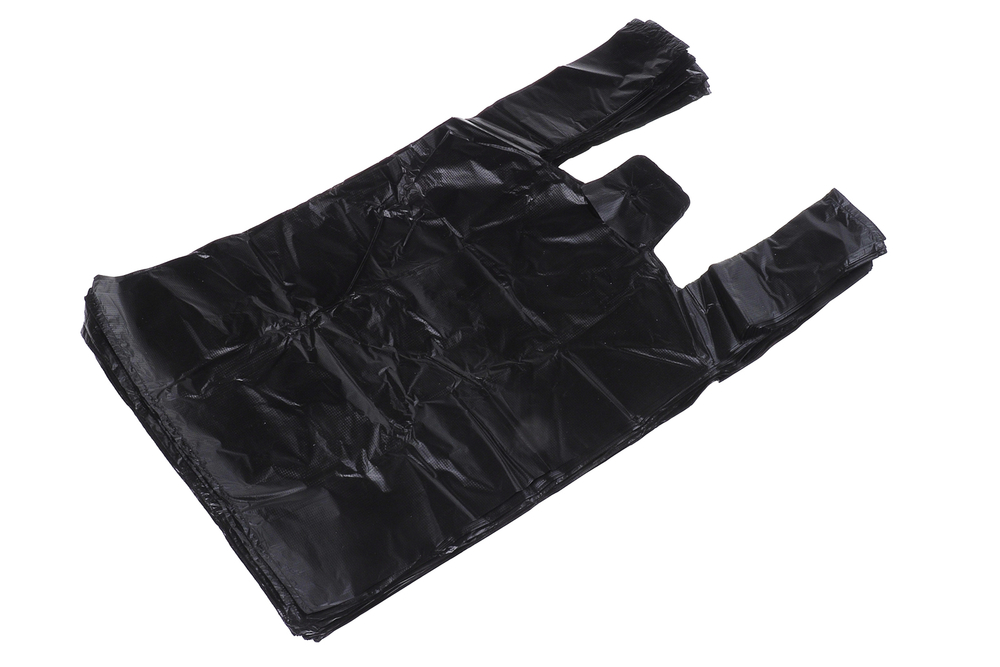 Пакет-майка 26+14х48см цвет черный 100шт/уп цена за уп