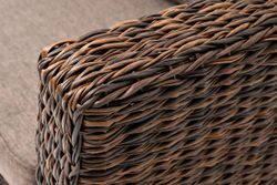 "Капучино" диван из искусственного ротанга (гиацинт) двухместный, цвет коричневый