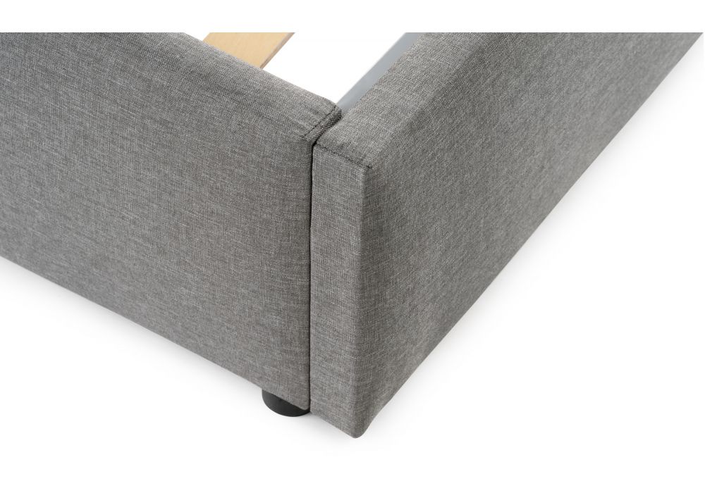 Кровать двуспальная Афродита-3 160 х 200 см с ПМ рогожка серая