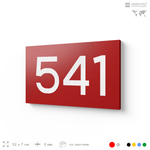 Номер на дверь 541, табличка на дверь для офиса, квартиры, кабинета, аудитории, склада, красная 120х70 мм, Айдентика Технолоджи