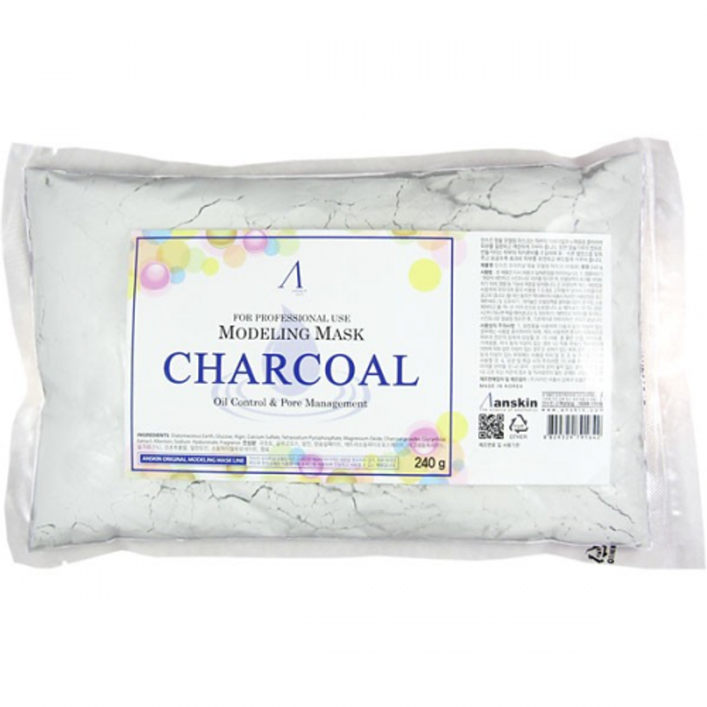 Anskin Charcoal Modeling Mask альгинатная маска с углем для жирной кожи  с расширенными порами (пакет)