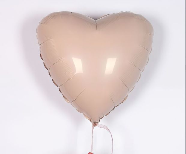 Ag Шар Сердце 18'' / 46 см, Мистик кремовый сатин (БГ-15)