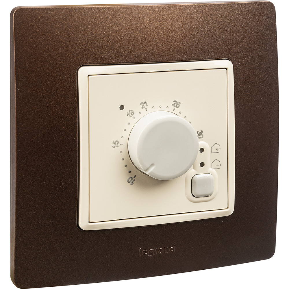 Терморегулятор для тёплого пола с внешним датчиком в комплекте 16А 230В - слоновая кость ETIKA Legrand