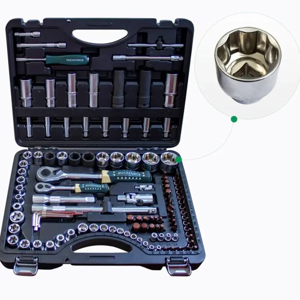Набор инструментов 108+6пр. 1/4'',1/2''(сорв.гр.) RockForce##Rock FORCE RF-41082-7 Premium