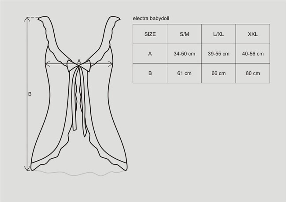 Белый пеньюар со стрингами Electra babydoll SM (42-44) (Цвет: белый)