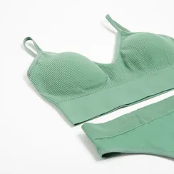 Комплект женский (топ, трусы) цвет зеленый, р-р 42-44